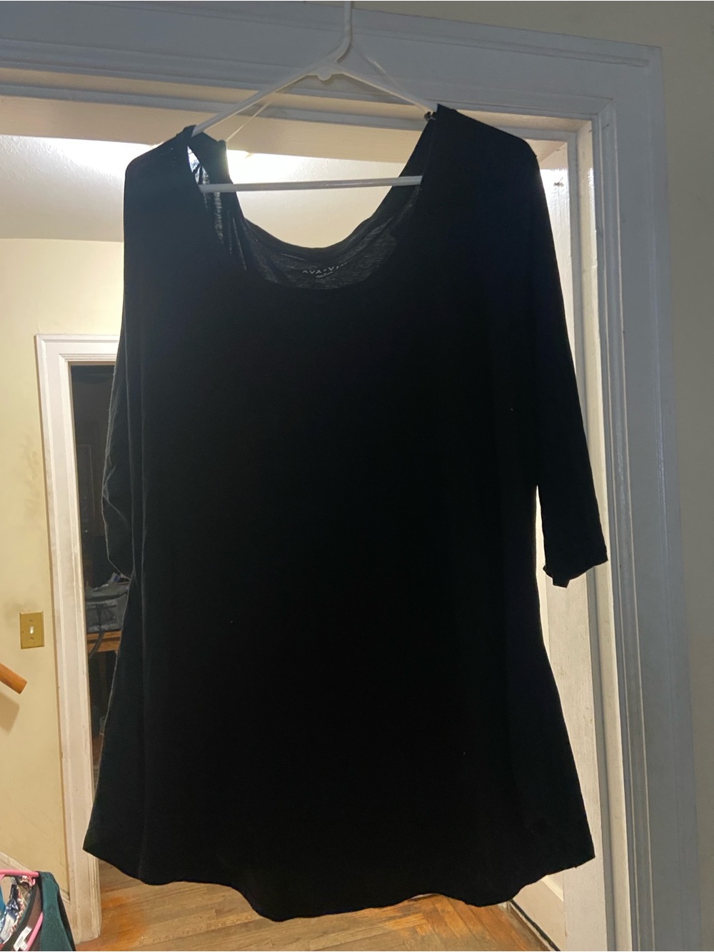 Ava & Viv Black Long-Sleeve Scoop Neck A-Line Dress - Solid Black
